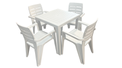 Set de 4 sillas y mesa Cedro - Blanco