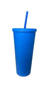 Vaso 22 onzas con pajilla - Azul