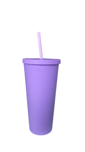 Vaso 22 onzas con pajilla - Morado